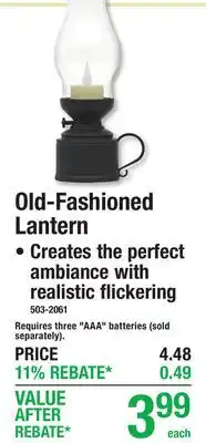 Menards Old-Fashioned Lantern offer