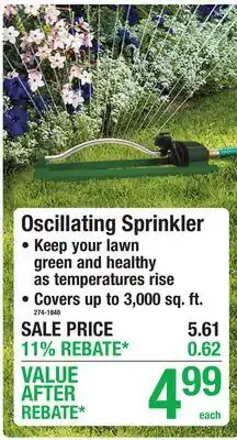 Menards Oscillating Sprinkler offer