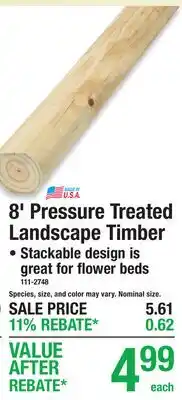 Menards 8' Pressure Treated Landscape Timber offer