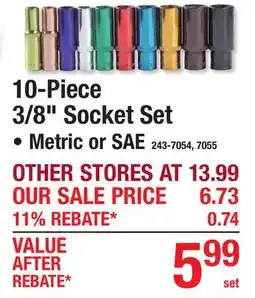 Menards 10-Piece 3/8 Socket Set offer
