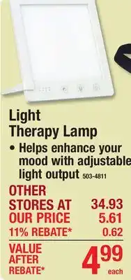 Menards Light Therapy Lamp offer