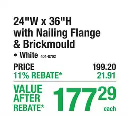 Menards 24W x 36H with Nailing Flange & Brickmould offer