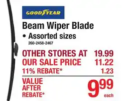 Menards Beam Wiper Blade offer