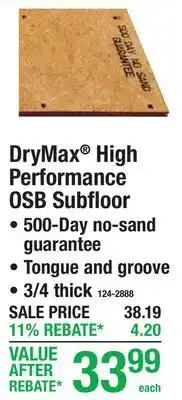 Menards DryMax High Performance OSB Subfloor offer