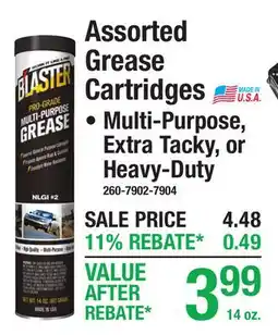 Menards Assorted Grease Cartridges offer