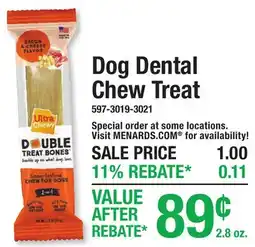 Menards Dog Dental Chew Treat offer