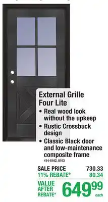 Menards External Grille Four Lite offer