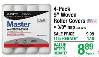 Menards 4-Pack 9 Woven Roller Covers offer