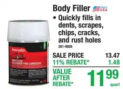 Menards Body Filler offer