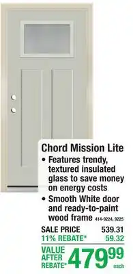 Menards Chord Mission Lite offer