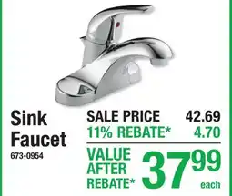 Menards Sink Faucet offer