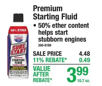 Menards Premium Starting Fluid offer