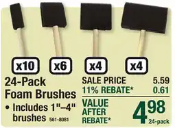Menards 24-Pack Foam Brushes offer