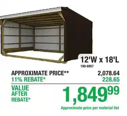 Menards 12'W x 18'L offer