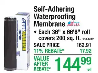 Menards Self-Adhering Waterproofing Membrane offer