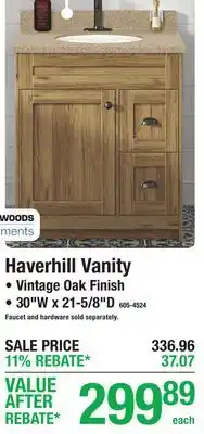 Menards Haverhill Vanity offer