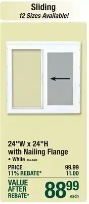 Menards 24W x 24H with Nailing Flange offer
