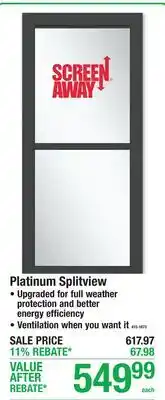 Menards Platinum Splitview offer