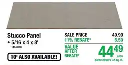 Menards Stucco Panel offer