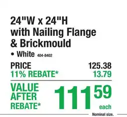 Menards 24W x 24H with Nailing Flange & Brickmould offer