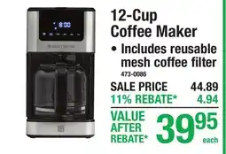 Menards 12-Cup Coffee Maker offer