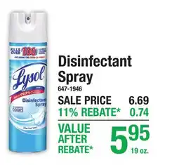 Menards Disinfectant Spray offer