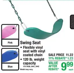 Menards Swing Seat offer