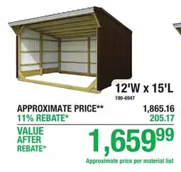 Menards 12'W x 15'L offer
