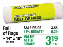 Menards Roll of Rags offer