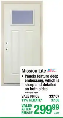 Menards Mission Lite offer