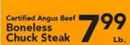 Eurofresh Market Certified Angus Beef Boneless Chuck Steak offer
