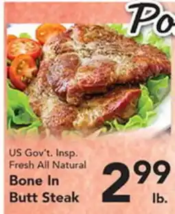 Eurofresh Market US Gov't Insp. Fresh All Natural Bone In Butt Steak offer