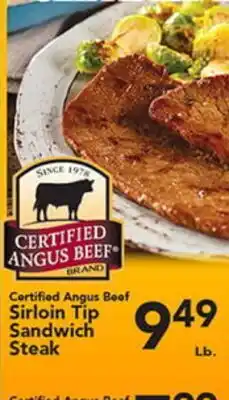 Eurofresh Market Certified Angus Beef Sirloin Tip Sandwich Steak offer