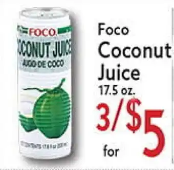 World Fresh Market Foco Coconut Juice offer