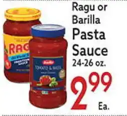 World Fresh Market Ragu or Barilla Pasta Sauce offer