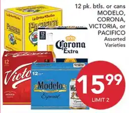 Pete's Fresh Market MODELO, CORONA, VICTORIA, or PACIFICO offer