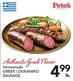 Pete's Fresh Market Homemade GREEK LOUKANIKO SAUSAGE offer