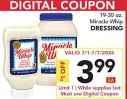 Pete's Fresh Market 19-30 oz. Miracle Whip DRESSING offer