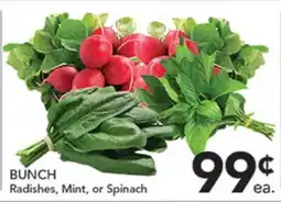 Pete's Fresh Market BUNCH Radishes, Mint, or Spinach offer