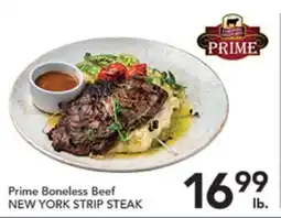Pete's Fresh Market Prime Boneless Beef NEW YORK STRIP STEAK offer