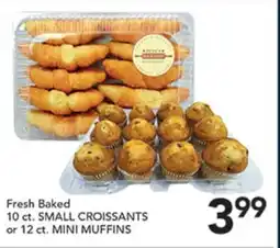 Pete's Fresh Market Fresh Baked 10 ct. SMALL CROISSANTS or 12 ct. MINI MUFFINS offer