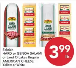 Pete's Fresh Market Eckrich HARD or GENOA SALAMI or Land O Lakes Regular AMERICAN CHEESE offer
