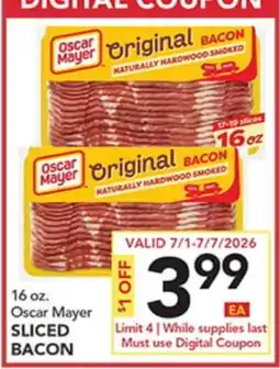 Pete's Fresh Market 16 oz. Oscar Mayer SLICED BACON offer