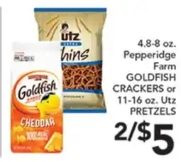 Pete's Fresh Market Pepperidge Farm GOLDFISH CRACKERS or 11-16 oz. Utz PRETZELS offer