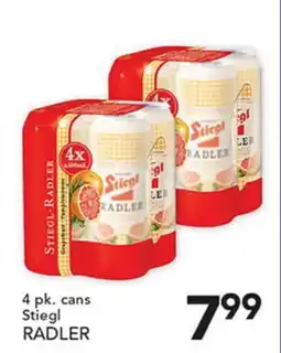 Pete's Fresh Market 4 pk. cans Stiegl RADLER offer