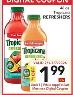 Pete's Fresh Market Tropicana REFRESHERS offer