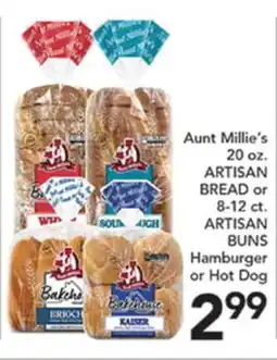 Pete's Fresh Market Aunt Millie's ARTISAN BREAD or ARTISAN BUNS Hamburger or Hot Dog offer