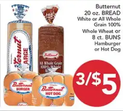 Pete's Fresh Market Butternut BREAD Hot Dog or Hamburger BUNS offer