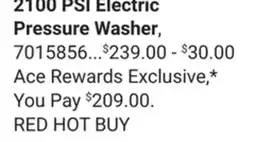 Ace Hardware Craftsman 2100 PSI Electric Pressure Washer offer