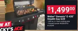 Ace Hardware Weber Genesis E-430 Stealth Gas Grill offer